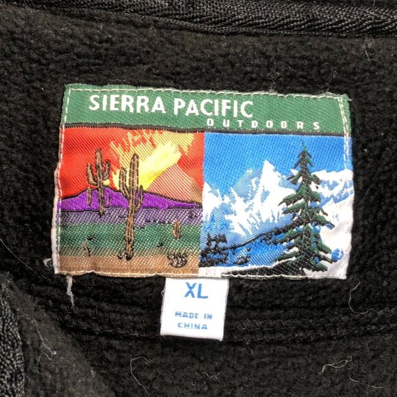 Vintage Sierra Pacific Fleece Jacket XL Outdoors Black Pullover Quater Zip Golf - Picture 3 of 11